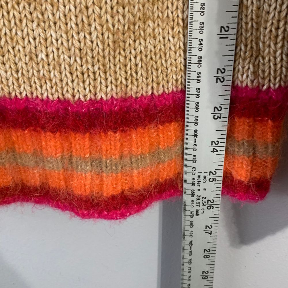Gap Blouson Novel Camel Heather Pullover‎ cable knit sweater.  Size M - Picture 8 of 10
